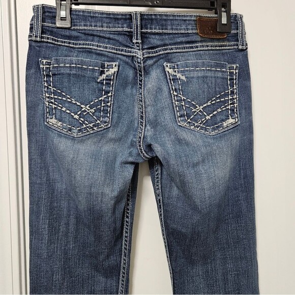BKE Jeans Women’s 26x35.5 (28x32) Kate Low-Rise Bootcut Distressed Thick Stitch - Picture 9 of 10